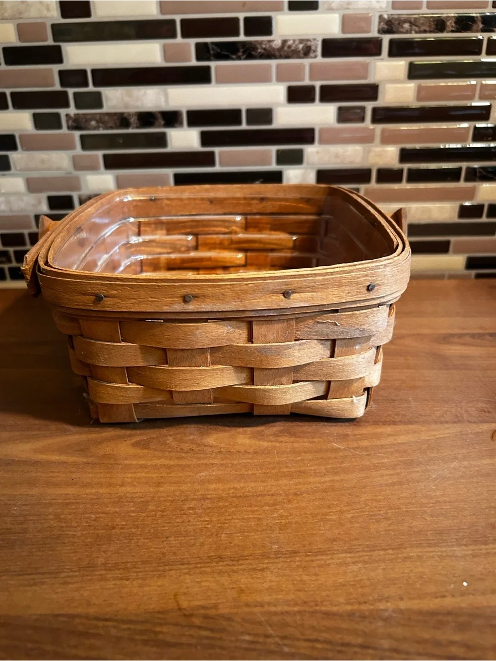 Vintage Longaberger Berry Basket with Handle - Brown